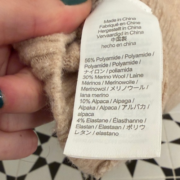 NWOT J. Crew Tan Cable Knit Half-Zip Sweater - Picture 4 of 6